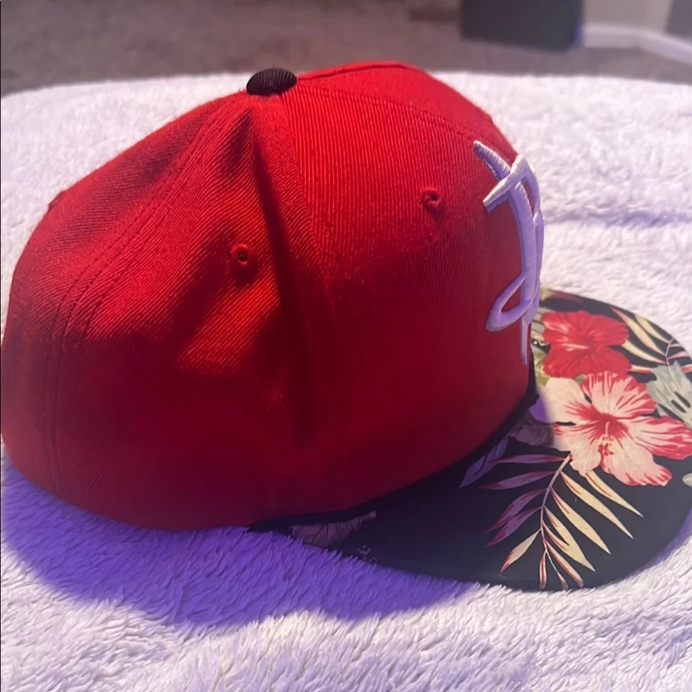 Houston Rockets Red Floral Cap - Picture 2 of 6